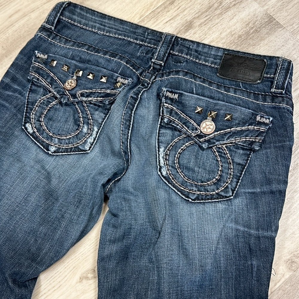 Big Star Jeans Y2K Dark Wash Embroidery Low Rise Bootcut Miki Denim‎ Jeans / 27R